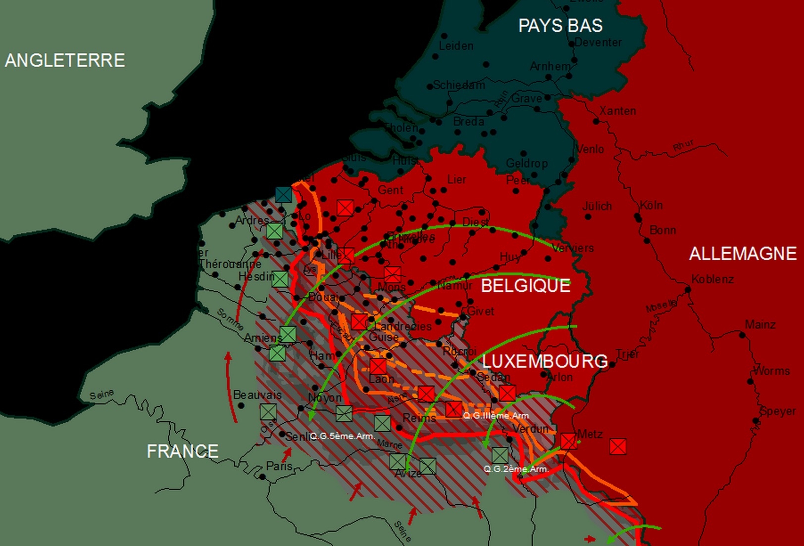 Carte transfrontalière de la Période de Première Guerre Mondiale | Du ...